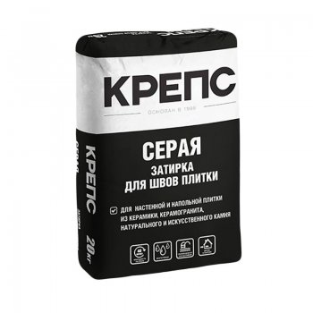 Затирка Крепс, влагостойкая, серая, 20 кг в Екатеринбурге - xn----ttbein.xn--p1ai